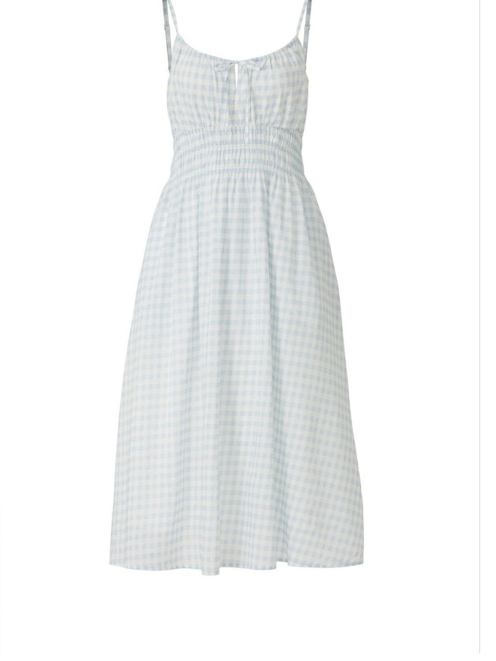 Tory Burch pale blue and White gingham Midi Sundress